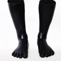 Latex 5 Toes Middle Socks Five-finger Tocking Unisex for Women Men Wear Customized Catsuit Costume