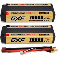 DXF 2S Lipo Battery 10000mAh 7.6V 150C 5mm T Plug Hardcase For 1/10 Buggy Truggy Offroad Boat Car Boat Truck RACING Helicopter