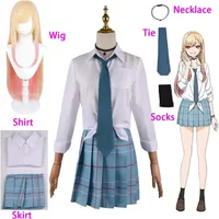 Kitagawa Marin Cosplay Costume with Wig JK School Uniform Sailor Suit Dress Girls Janpanese Anime Cosplay Party Outfit Bikini