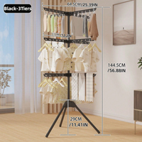 Floor-standing clothes drying rack, bedroom use, household clothes hanger, balcony movable and foldable clothes drying rack