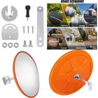 60cm Convex Mirror for Garage, Road Traffic Safety Mirror,130° Wide Angle for Blind Spot,Parking Assistant, Panoramic Mirror.