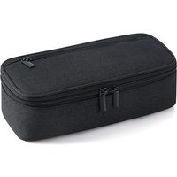 Black Pencil Case Large Capacity Canvas Fabric School Supplies Pen Holder Bag Stationery Organizer Sticker Pouch Gift Solid Colo