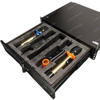 2U Cabinet Drawer with Lock Microphone Protection Cotton Air Case Accessories 19-inch Audio Cabinet Power Amplifier Shelf