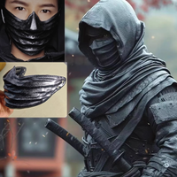 Resin Black Assassin Mask Killer Ninja Cosplay Half Face Mask Cool Anime Halloween Favors Masquerade Party Wear