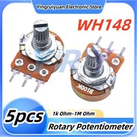 5Pcs WH148 Potentiometer 3Pin6pin Resistance B1K B2K5KA10K 20K 50K 100K 500K 1M Ohm Linear Taper Rotary Potentiometer Resistor