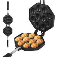 Walnut Cookie Mold Aluminum Alloy Walnut Cookie Maker Mould Nonstick Cook Making Tool with Handle for Baking Kitchen Accessories