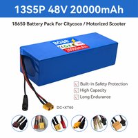 48V Electric Scooter Battery 13S5P 20Ah 18650 Grade-A Cells 2000W Built-in BMS XT60 JST High Capacity Long Range Safe & Durable