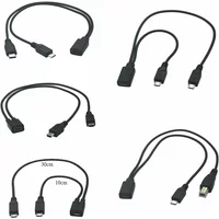 Type-c USB 3.1 / Micro USB 1 Female to Micro/Mini USB Type-c Type B Male Y Splitter Charge Extension Date Splitter Adapter Cable