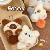 Cute Plush Kitten Doll Pendant Girl Backpack Doll Pendant Couple Bag Keychain Decoration Small Gift