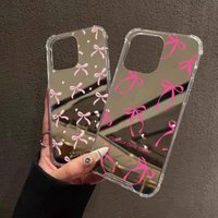 Colorful Bow Print Mirror Phone Case For Samsung Galaxy S25 S24 S23 S22 S21 Ultra Plus FE A06 A14 A23 A36 A52 A55 A56 Soft Cover