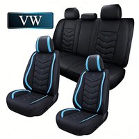 Schonbezüge Auto Set, für VW Golf, Tiguan, Passat, T-Roc, Polo, Touran, Arteon, ID.4, Autositzbezug Kunstleder Robust Wasserdicht, Verschleißfest, Atmungsaktive Sitzschoner