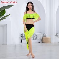 Bauchtanz-Performance-Kostüm-Set für Damen, Kinder-Quasten-Top + langer Fransenrock, 2-teiliges Bauchtanz-Outfit für Mädchen