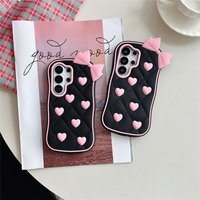3D Cute Pink Bowknot Heart Girly Case for Samsung Galaxy S26 S25 S24 S23 Ultra A17 A57 A56 A26 A54 Soft Rubber Shockproof Cover