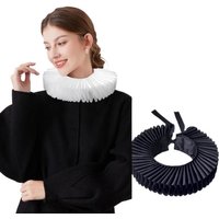 New Girls Victorian Renaissance Elizabethan Ruffled Neck Collar Satin Clown Cosplay Ruff Choker Halloween Party Stage Costume