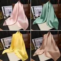 70*70cm Solid Color Hair Scarf Women New Spring Summer Thin Silk Scarf Trendy Versatile Shawl Headscarf Female Hijab Neckerchief