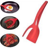 Antihaft 2 in 1 Pfannkuchen Spatel Pommes Frites Turner Eier klemme Braten Steak Pfannkuchen zange Toast Omelett Clip Küchen zubehör