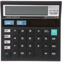 DN59 12-Digit Desk Calculator Business Students Accounting Tool Battery and Solar Power Big Buttons LCD Electronic Calculator