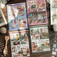 Mr.Paper 2pcs/Bag Dollhouse Diorama Stickers, Embroidery Style Miniature Scene Decals for DIY Journal Scrapbooking