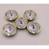 5PCS Gold Rim Diameter 50MM Insert Quartz Clock for Built - in Insert Clock Head DIY Desk Clock