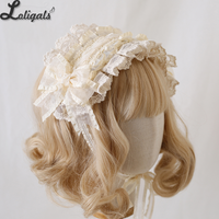 Multi-color Lolita Bow Lace KC Gorgeous Headband Ruffled Hairband Illusion Rose
