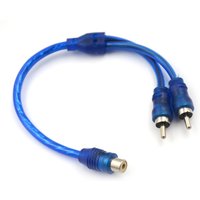 1 RCA Female To 2 Male Splitter Stereo Audio Y Adapter Cable Wire Connector