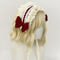 Lolita Color Matching Handmade Headband Sweet Girl Women's Cosplay Accessories Bow Satin Hairband Headwear