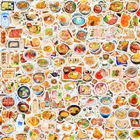 120Pcs Japanese Cuisine Mini Stickers Stylish DIY Decor For Phone Notebook Journal LanLanStickersWorld Store