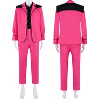 Movie Elvis Presley Cosplay Costume Jacket Pink Suit Outfit Men Fashion Idol Halloween Carnival Cosplay Clothing