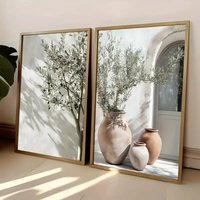 Mediterranean Olive Tree Canvas Art Print Botanical Antique Wall Art Poster for Modern Living Room Bedroom Kitchen Home Decor