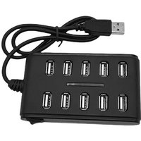 Multi-port USB2.0 Hub 10 in 1 Cable Splitter Switch Power USB Disk Card Reader Mouse Keybard Converter Phone Charging Dock