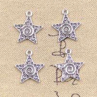 20pcs Charms star spiral screw 23x20mm Tibetan Silver Color Pendants Antique Jewelry Making DIY Handmade Craft