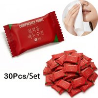 30Pcs Compressed Towels Travel Thickened Square Towels Portable Camping Candy Disposable Compressed Face Towels