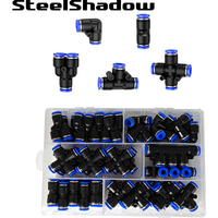 Box Set Air Straight Pneumatic Fittings Hose Pipes Push in Quick Release Connector 6 8 10 12mm Couplings