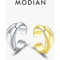 MODIAN 1PCS 925 Sterling Silber Glatte Geometrische Design Mode Clips Ohrringe Stapelbare Ohr Manschette Für Frauen Mädchen Partei schmuck