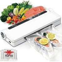 New Automatic Vacuum Sealer Machine - High-power 60Kpa Strong Suction Versatile Kitchen Appliances, with 40Pcs 21cm Sealing Bags