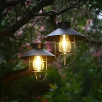 A Wrought Iron Solar Lamp, No Need for Electricity, for Outdoor Courtyard and Garden Decoration, Path Decoration, and Holiday Atmosphere Setup