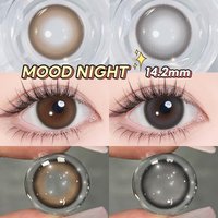 New! Magister Queen Colored Contact Lenses For Eye Natural Colored Contact Lenses Brown Lens Gray Pupils 6 Months 1Pair