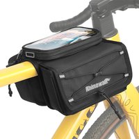 AliExpress Rhinowalk Bike Frame Tube Bag With Touchable Phone Holder Pack Waterproof Bicycle Crossbar Saddlebag Single-Sided Magnetic Flap