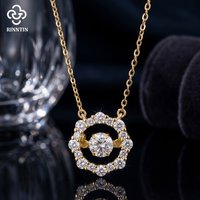 Rinntin Moissanite Diamond Pendant Brilliant 925 Sterling Silver Chain Necklace Party Choker Fine Jewelry Accessories MON19