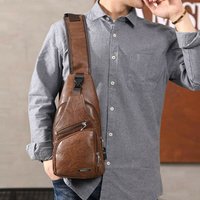 Men's Anti-theft Chest Bag Crossbody Bags with USB Charge Port for Eyeglasses Phones Credit Card