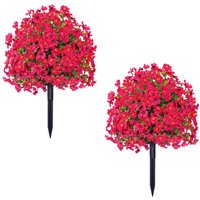 2 Stück künstliche Blumen mit Erdspießen, künstliche Bäume für den Außenbereich, UV-beständige, künstliche Bäume für die Dekoration von Vordertüren, Terrassen und Veranden.
