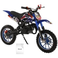 AliExpress NONE Gas Motorbike, 150kg Loading Capacity 49cc 2-Stroke Kids Mini Motocross, Children Off-road Bike, Racing Max Speed 40KM/H (Blue)