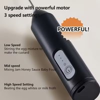 Handheld Electric Milk Frother, Stainless Steel USB Rechargeable, 3 Speeds, Portable Coffee Mixer, Kitchen Egg Beater Whisk
