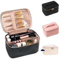 1pc Trip Toiletry Bag Large Capacity Cosmetic Bag Leather Storage Bag Waterpoof Portable Handbag