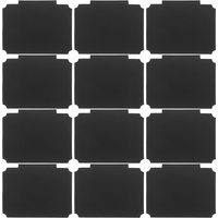 12Pcs Basket Label Clips Matte Black Clip-on Writable Dry Erase Reusable Chalkboard Pantry Storage Container Labels