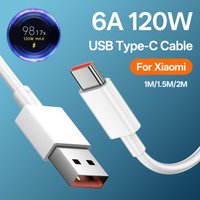 For Xiaomi USB Type C Cable 6A 120W 67W Charger Cable for Xiaomi 15T 15 14 13 12 11 Lite Ultra Redmi Note 14 13 Pro Plus POCO X7