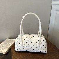 Retro Polka Dot Shoulder Underarm Bags for Women Simple Portable Ladies Bowling Bag Versatile Large Capacity Female Handbag