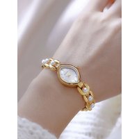 Vintage Luxury Women's Watches Waterproof Ladies Watch Pearl Bracelet Temperament Rhombus Dial quartz Watch Woman Accesorie