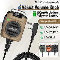 ABBREE AR-158 Rechargeable Walkie Talkie Microphone Speaker Adjust Volume PTT For Baofeng UV-5R Mini for Quansheng UV-K1 (8) K5