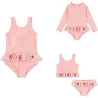 Girls Swimsuits Long Sleeve One Piece Swimsuit Strawberry Sequin Plaid Print Kids Bathing Suit Beach Swimwear Baby Girl Swimwear